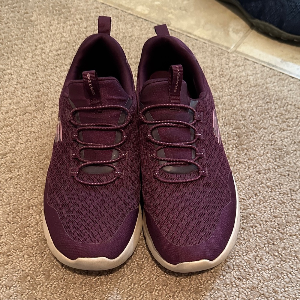 Skechers Women's Slip-On Knit Sneakers in Plum
